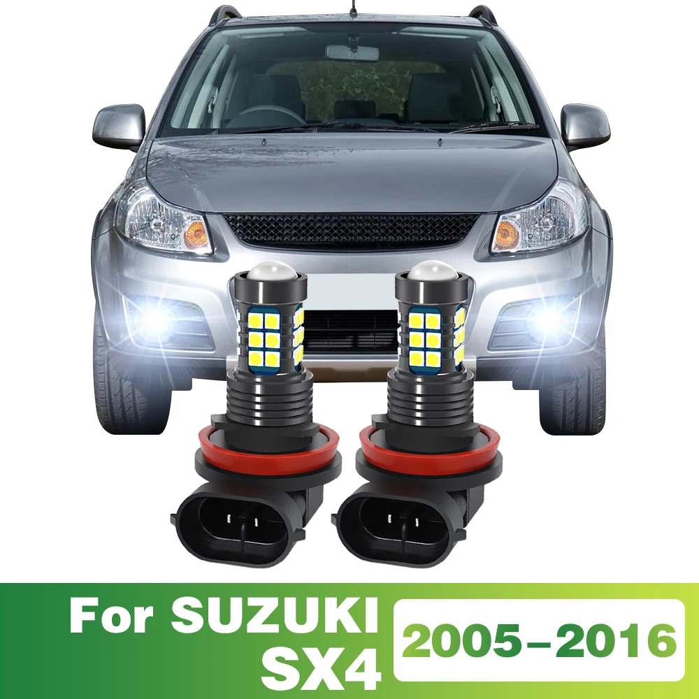 2X LED Car Light Front Fog Lamp Bulb For SUZUKI SX4 2005 2006 2007 2008 2009 2010 2011 2012 2013 2014 2015 2016 Accessories