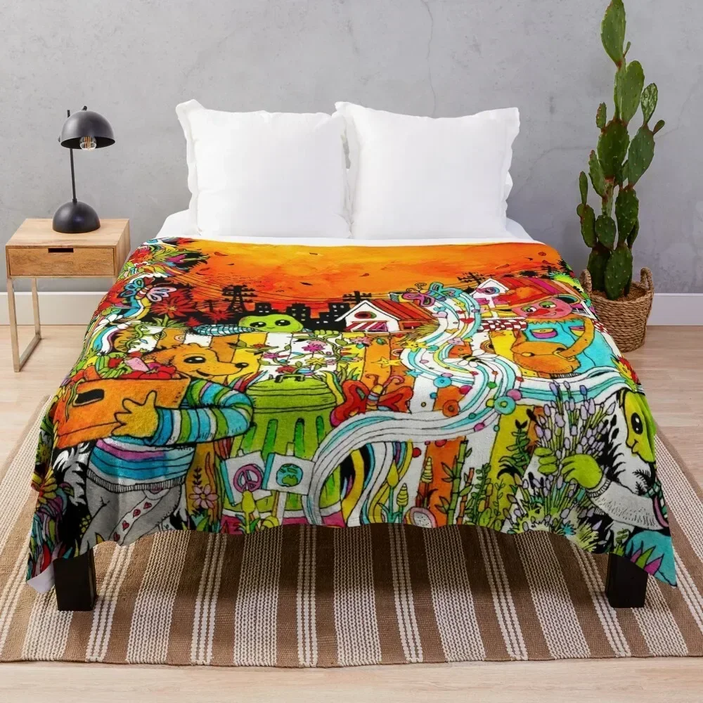 

Urban Farm Time Throw Blanket Color Fast Cozy Throw Blanket