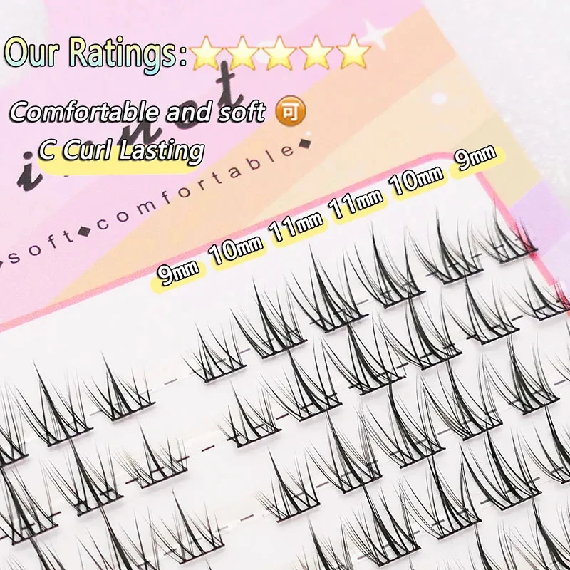 10 Rows(120pcs) TYH Mink Eyelashes 9-11mm Mixed manga lashes Extension Natural Cluster lashes Daily makeup