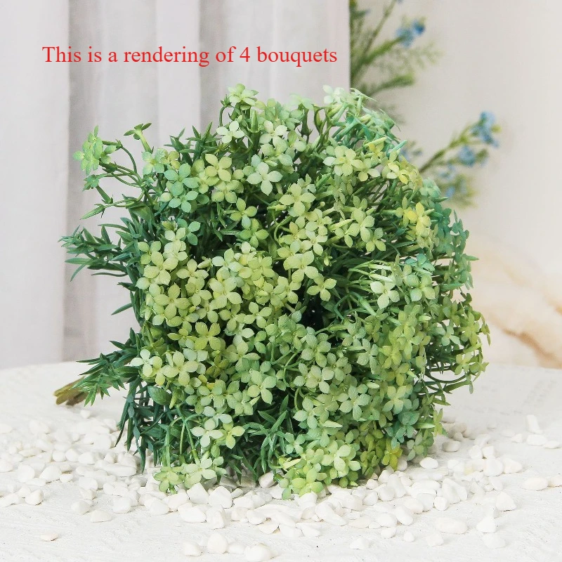 4/5 Stück Künstliche Blumen Plastik-Gypsophila Liebesblume Gartendekoration Simulierte Grünpflanze Kunstgras Heimdekoration – Detail 12