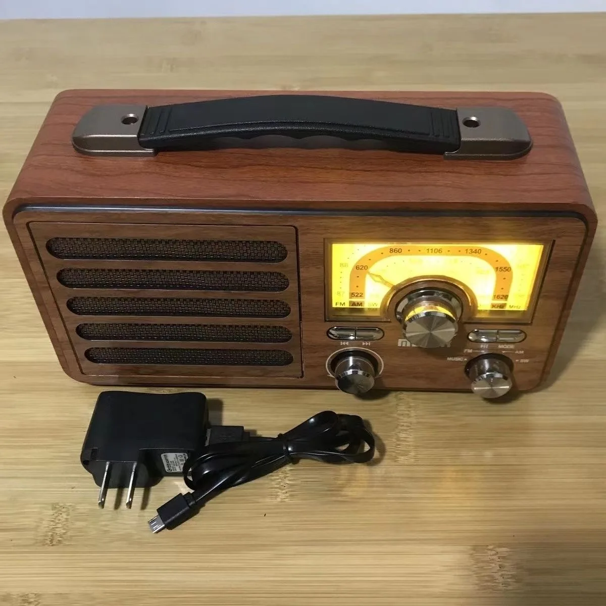 Audio enchufable al aire libre del altavoz inalámbrico Bluetooth de madera de Bluetooth multi-banda de radio vintage