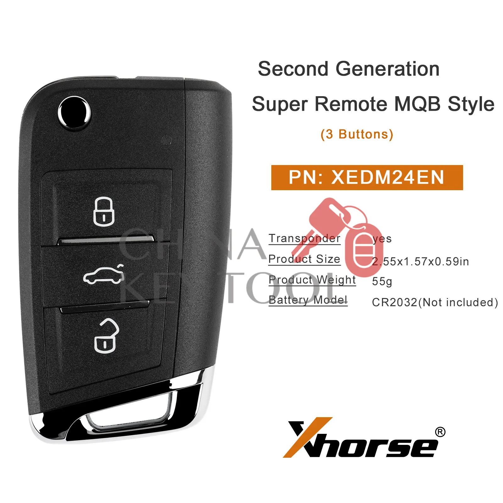 Xhorse Super Remote Key MQB Style 3 Buttons Built-in Super Chip XEMQB1EN XEDM24EN Global Version