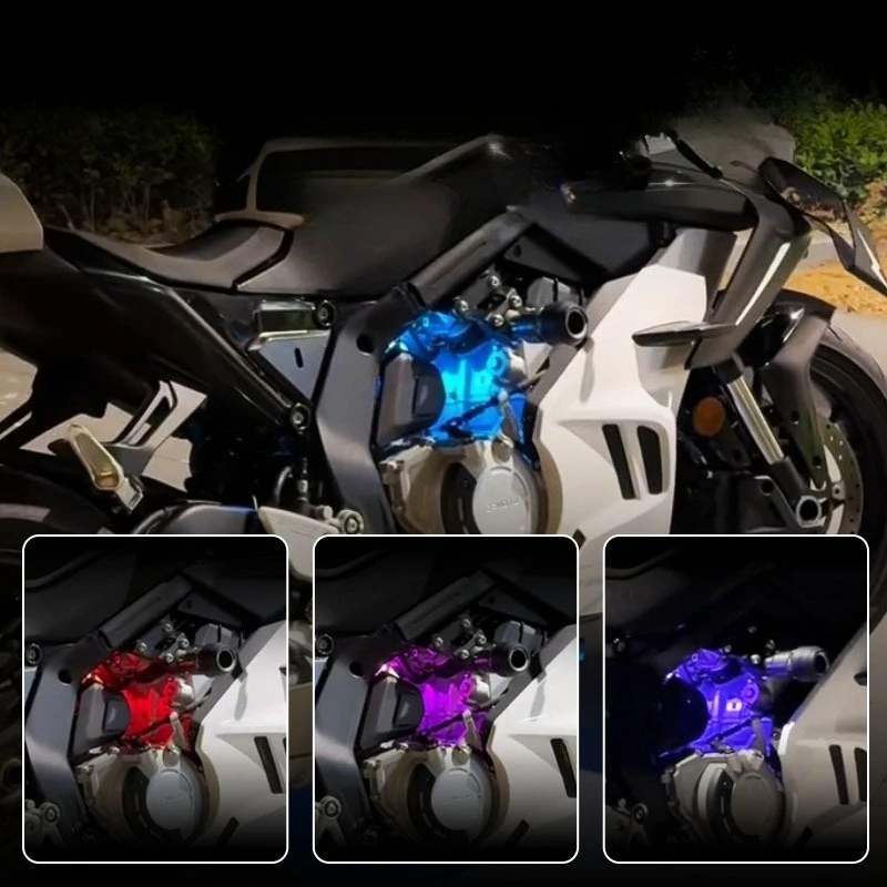 For ZXMOTO 500RR Motorcycle Plug & Play Modified Accessories App Ice Blue LED Atmosphere Heart Undercar Light