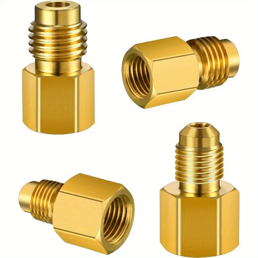 R134a AC Refrigerant Thread Adapter Kit HVAC Manifold Gauge Vacuum Pump Conversion Connector Auto AC Repair Fittings