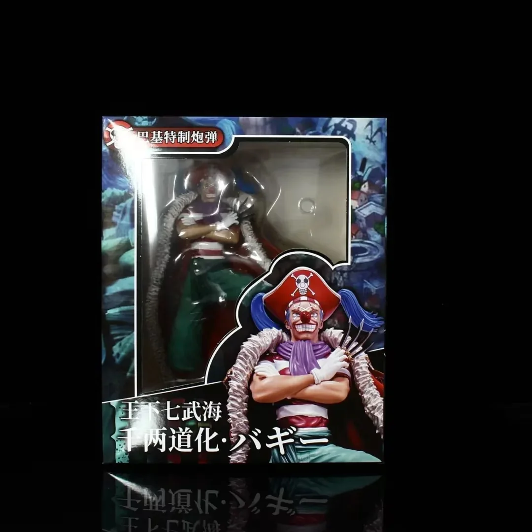 26cm One Piece Anime Figure Four Emperors Clown Buggy Figures PVC Statue Model Collection Desktop Decoration Children Toys Gift