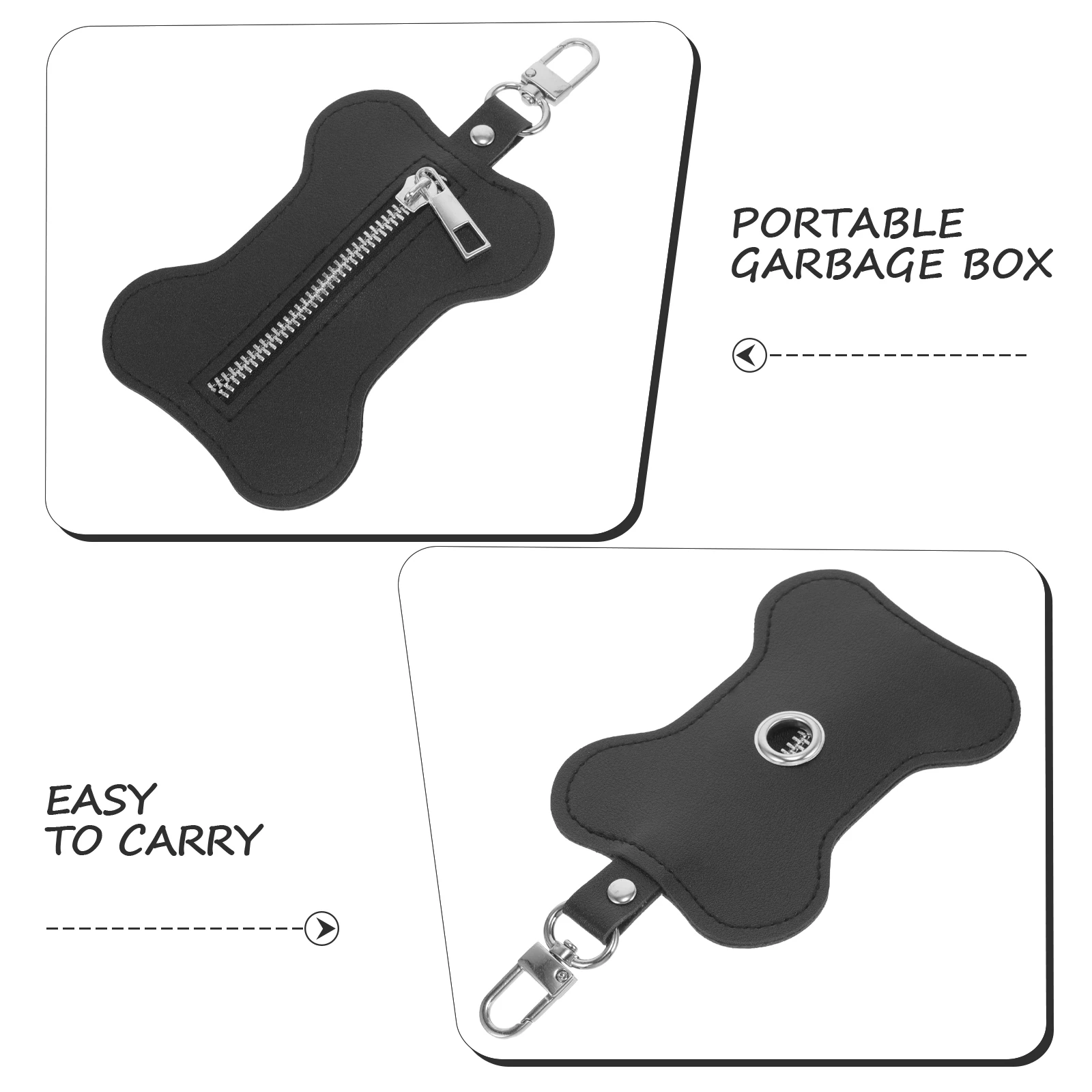 

Poop Bag Storage Leash Dispenser Dog Waste Holder Pet Bags Carrier Pu for Walking Travel