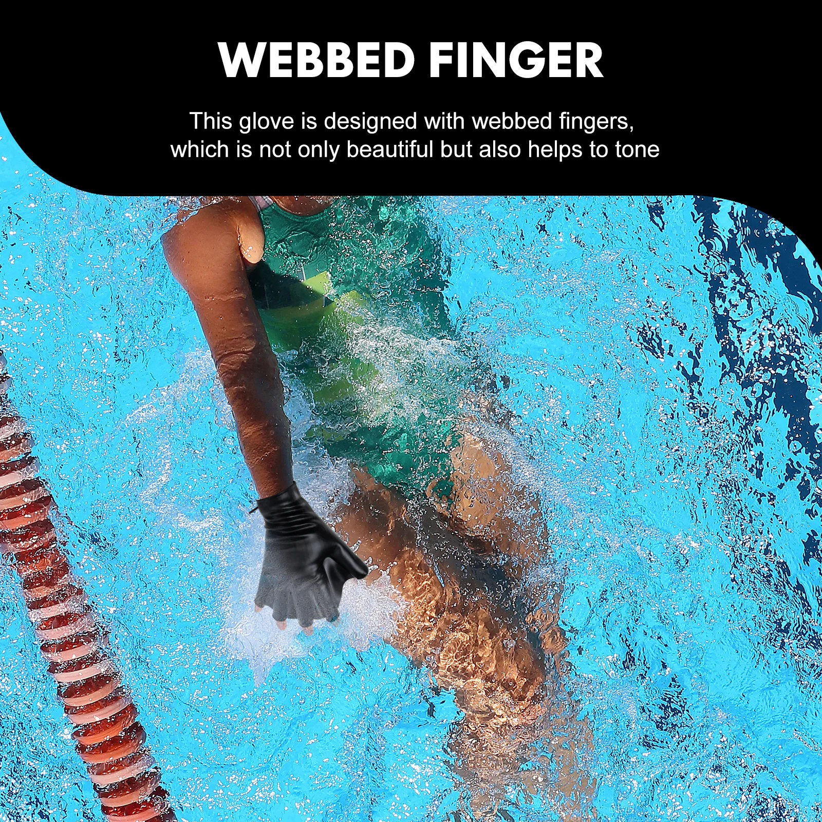 

Shape Silicone Webbing Swim Paddles Gloves Water Proof for Lap Swimming Man Buoyancy