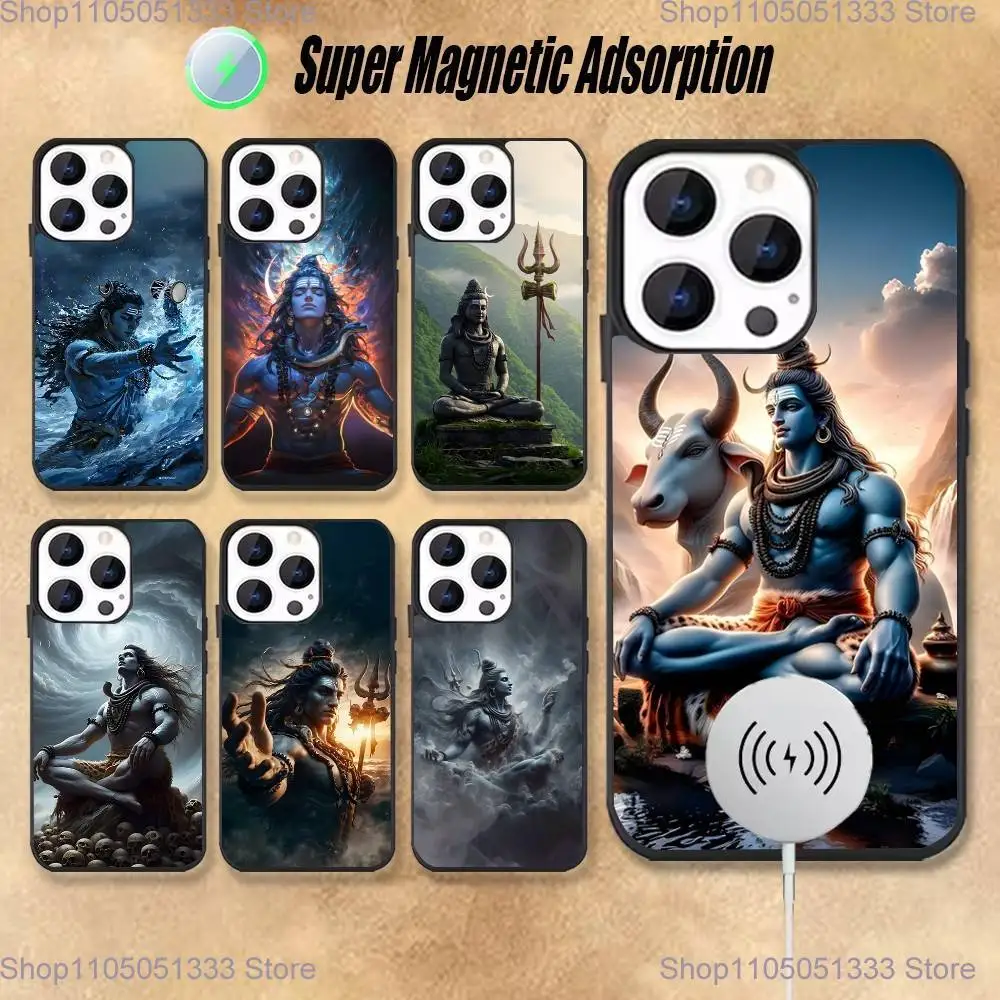 

Чехол для телефона Mahadev Lord Shiva of India для iPhone 16,15,14,13,12,11, Pro, Max, Plus, Mini, Magsafe, магнитный чехол для беспроводной зарядки