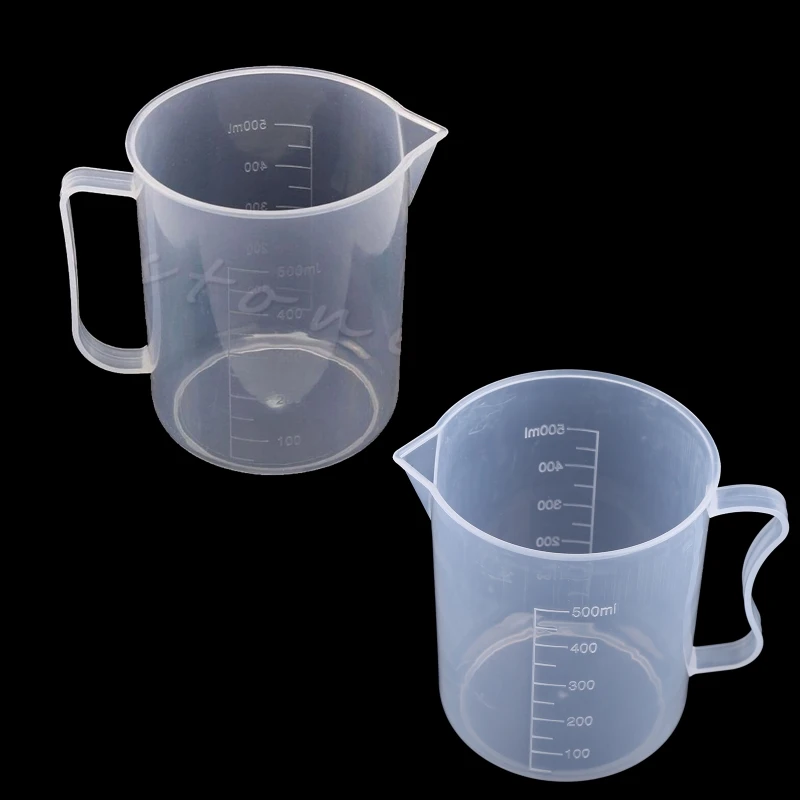 أداة تحليل مخبري للمطبخ بلاستيك تخرج قياس كوب كوب 500 مللي