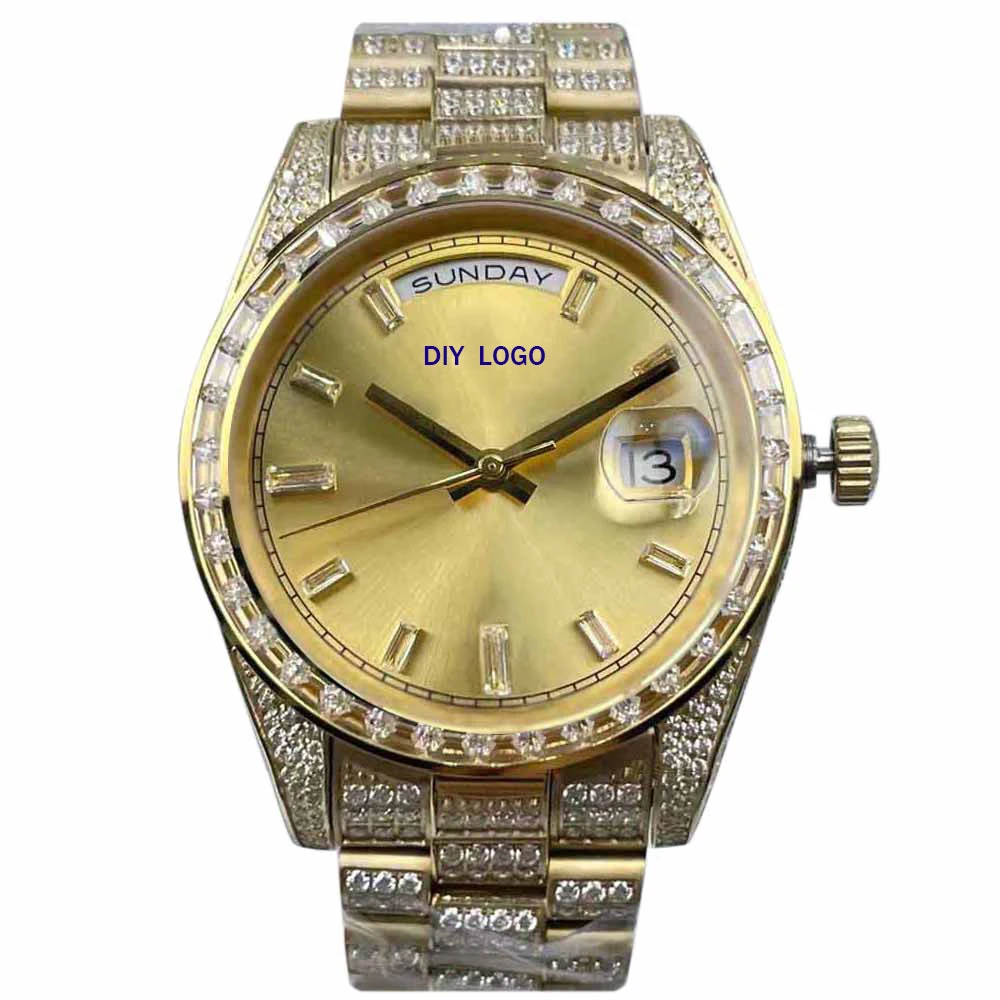 41 mm Opulent Men's Diamond Analog Watch – Perfect for Business and Casual Wear, Ideal Gifts for Men