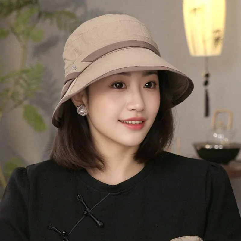 Light and Quick-drying Sunshade Sunscreen Hat Summer New Foreign Gas Bucket Hats Cool Hat Face Travel Sun Hats Women