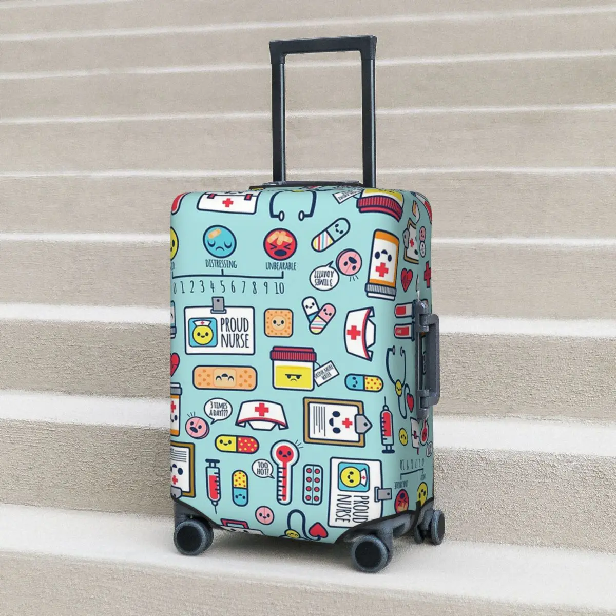 

Гордый, чтобы быть узором поверхности медсестры, синий чехол для чемодана, защитные эластичные защитные чехлы для багажа для путешествий 18-32 дюймов