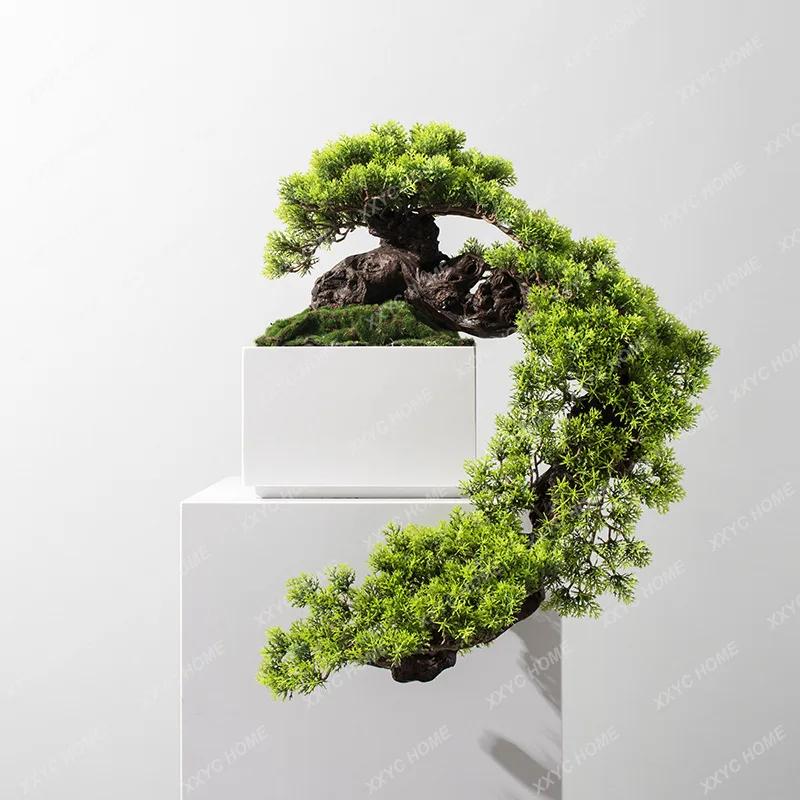 L plant welcome pine bonsai new Chinese porch Duanjing platform zen green plant soft decoration jewelry