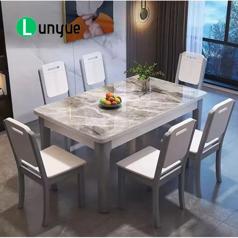 Modern Marble Top Dining Table Set Simple Restaurant Furniture Wholesale 2025