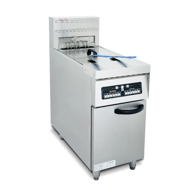 Vertical Digital Commercial Deep Fryer, 30L Large‑Capacity Double‑Tank Frying Pot for Fried Chicken & Burger Shop