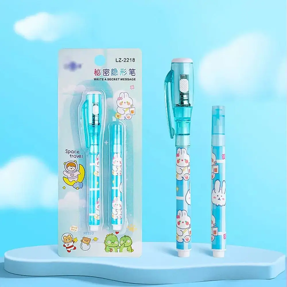 

Mysteriously Disappearing Invisible Pen With Refills Led UV Lamp With Small Light Cute Invisible Marker Gel Pen Double Head