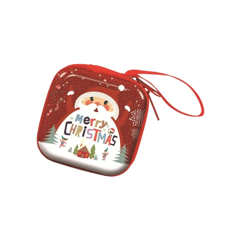 

Christmas Themed Metal Coin Keeper Child Friendly Portable Tin Materials Purse