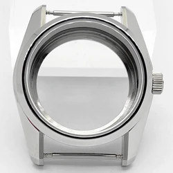 36mm Silver Watch Case Sapphire Glass Watch Case Fit NH35 NH36 ETA2824 PT5000 Automatic Movement Watch Accessories