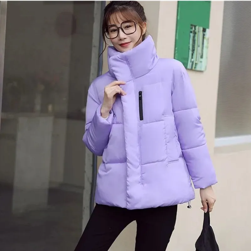 

Women's Winter Coat 2023 New Student Korean Stand collar Bread Jacket Short Loose Down cotton Jacket Female Warm Parkas Outwear