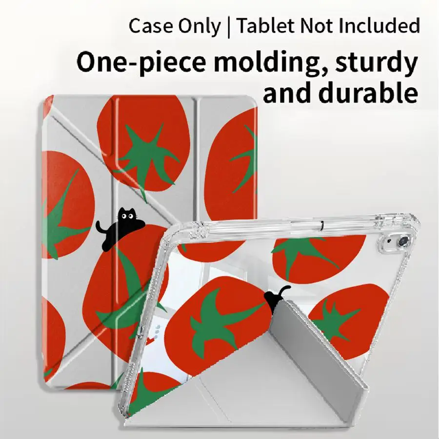 capa-para-tablet-ipad-pro-2025-air-4-5-m3-m2-m4-11-polegadas-mini-6-7-11ª-10ª-9ª-8ª-7ª-129-polegadas-suporte-dobravel-y-fold-tomate-preto