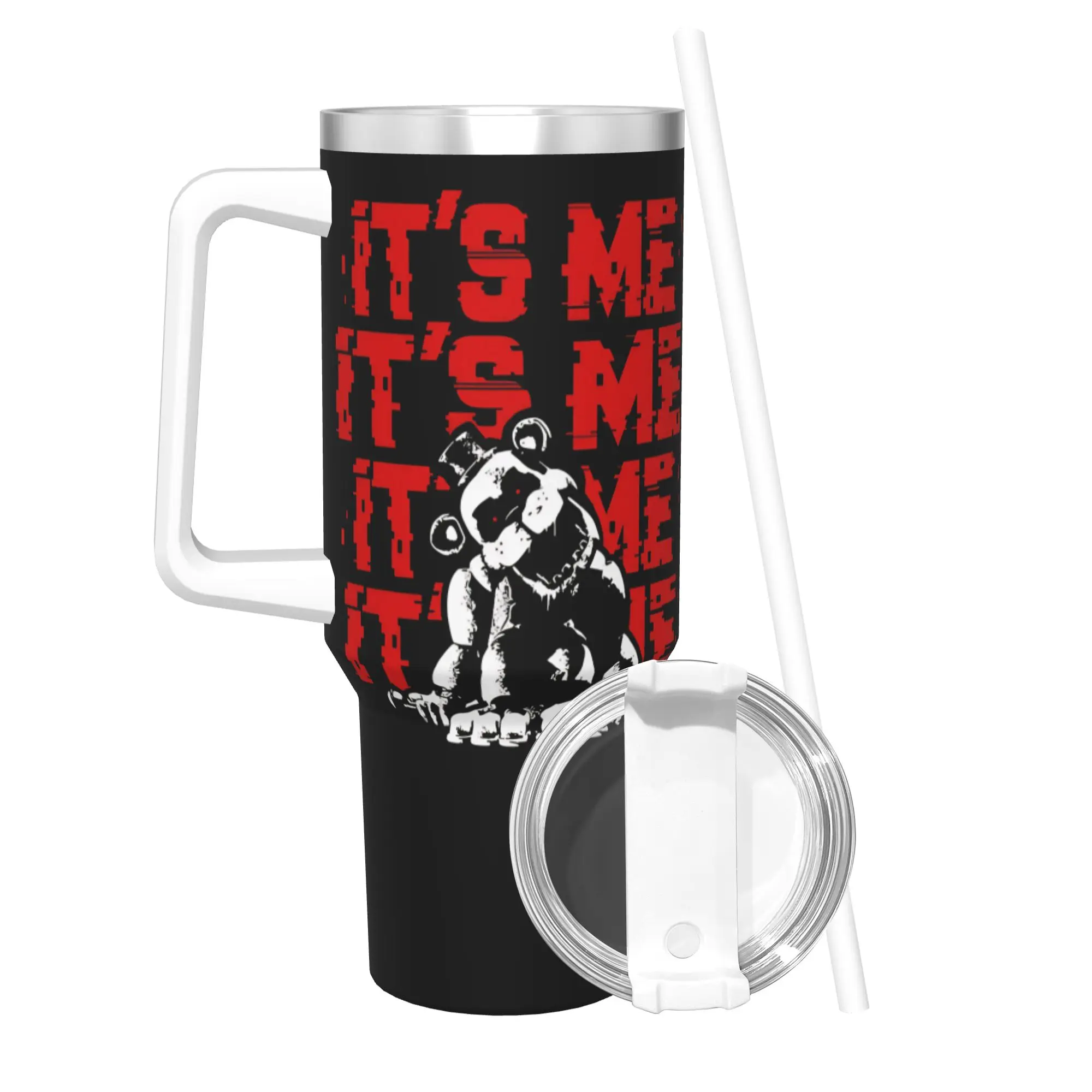 40OZ Stainless Steel Tumbler FNAF At Freddys Coffee Mug Cartoon Heat Preservation Cold and Hot Car Mugs Travel Water Bottle