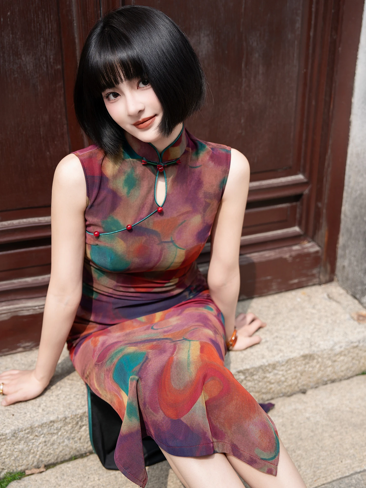 

New 2026 Summer Jiangnan down Sleeveless Women's Artistic Retro High Fashion Versatile Chinese Style Long Qipao Dress