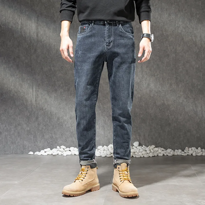 

2022 New Winter Autumn Mens Cotton Jeans Fashion High Quality Mens Pants