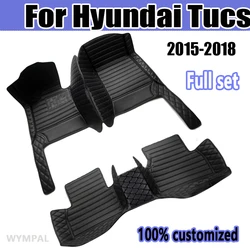 Custom Auto Luxury Leather Car Floor Mat For Hyundai Tucson 2015 2016 2017 2018 Car Mat Full Set Women Waterproof Accessories