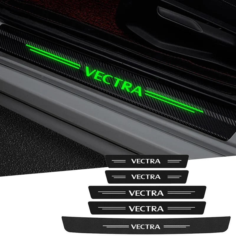 Car Interior Door Threshold Luminous Stickers Waterproof Decals for Opel Vectra Emblem Insignia Mokka Corsa Crossland X Vivaro