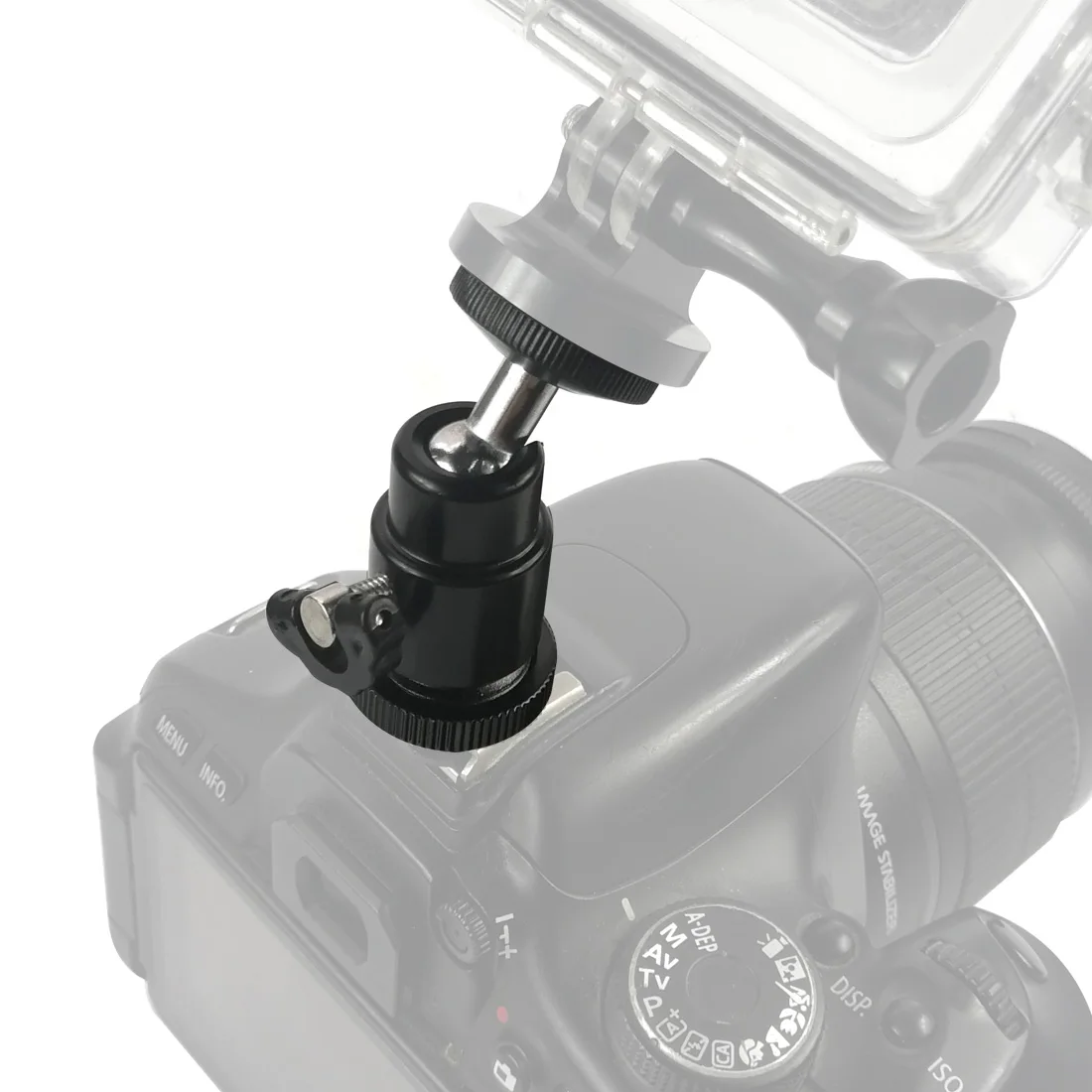 Mini-Metallkugelkopf 360 ° Schwenkbarer Stativ-Kugelkopf mit Cold-Shoe-Halterung, 1/4-Zoll-Schraube, 2,5 kg Tragkraft für DSLR-Kamera, Webcam, Blitz, Vlog-Rig – Detail 4