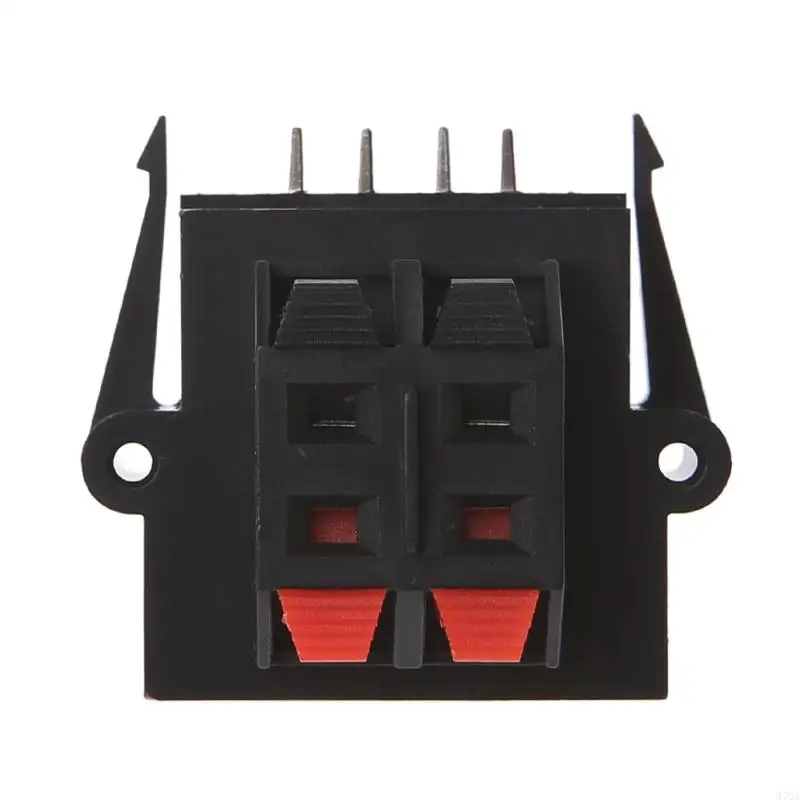 97QA 4 Way 2 Row Push Release Connector Strip Block Plate Stereo Speaker Terminal Strip Block Plastic and Metal Material