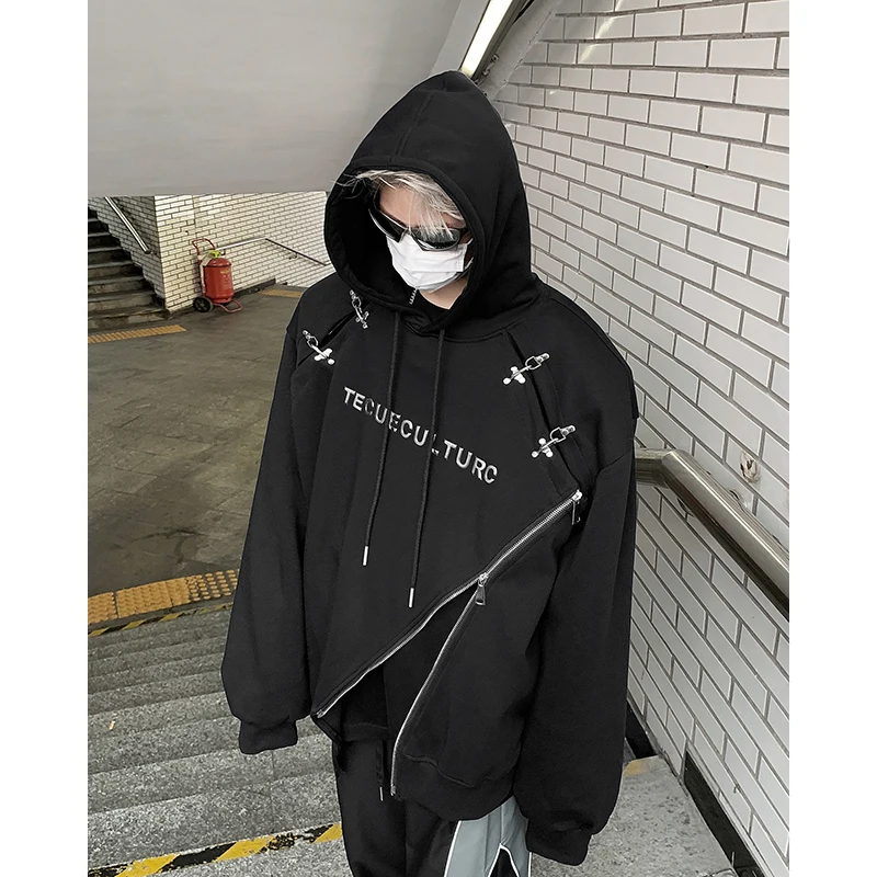 Men Hoodies Letter Print Sweatshirt Hip Hop High Street Loose Unisex Oversize Fashion Pullover Hoodie Japanese Korea Male Cloth