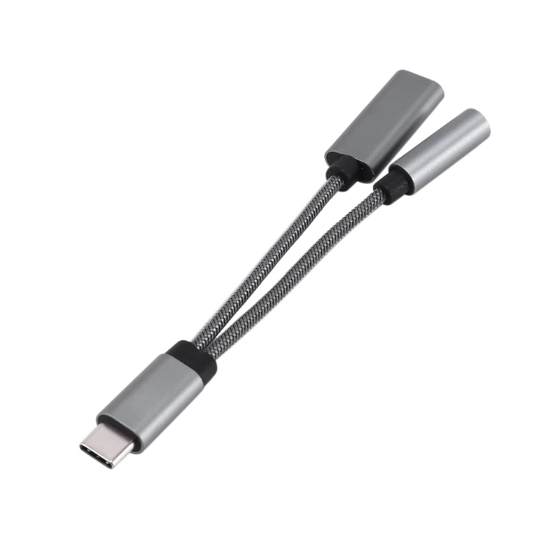 

USB C To 3.5Mm Headphone Jack Adapter 2 In 1,Audio Cable With PD 60W Fast Charging For Galaxy S21 S20 Ultra S20