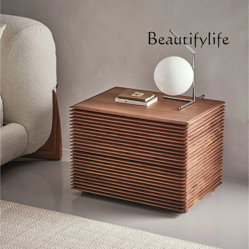 

Medieval solid wood bedside table Bedside table North American black walnut bedroom organ cabinet