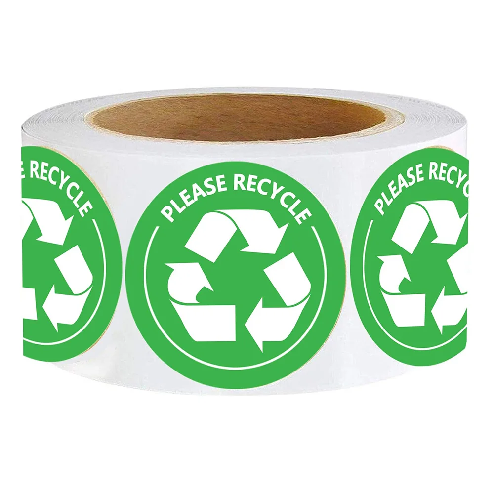 

500 Pcs Please Recycle Self-Adhesive Stickers,Weatherproof Recycle Sign 2 Inch Organig