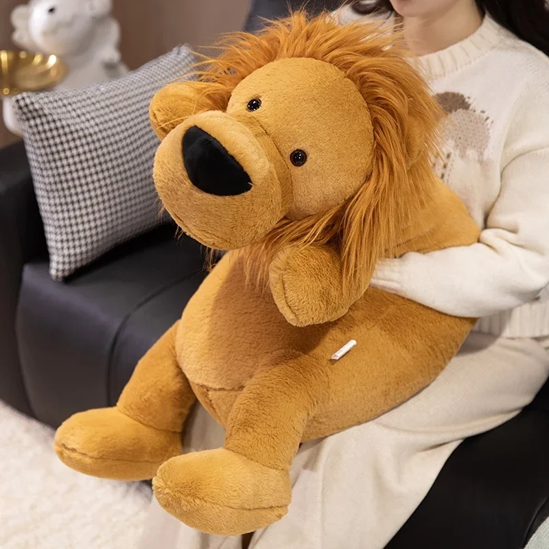 Kawaii Forest Realistic Lion Plush Pillow Soft Stuffed Animal Toy for Sofa/Bed Decor, Kids Boyfriend Gift 40-120cm