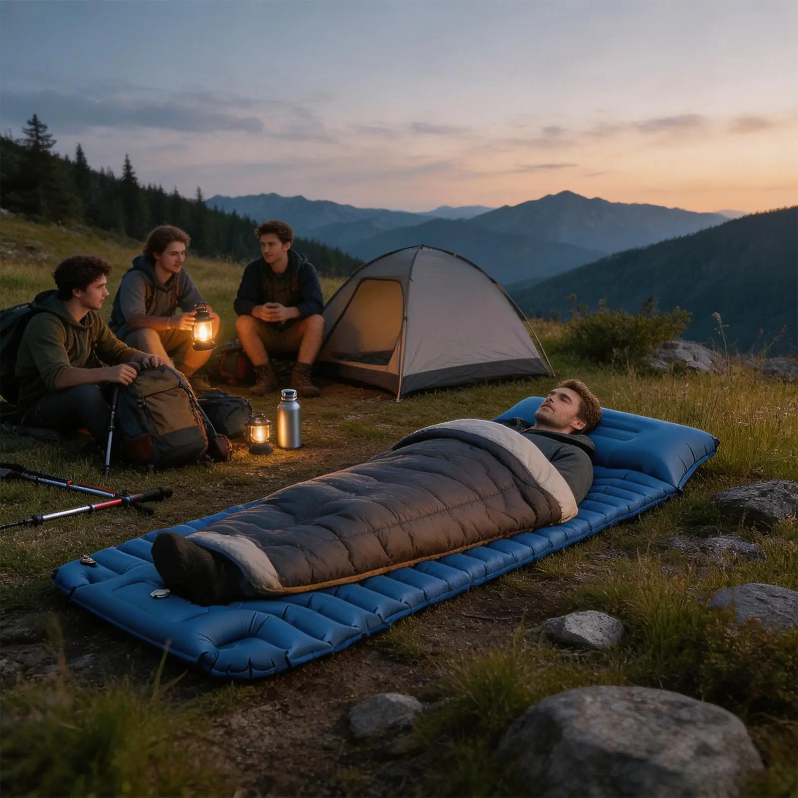 Air Mattress Camping Compact Lightweight Blow Up Mattress Camping Sleeping Pad With Storage Bag For Adult Travel Picnic