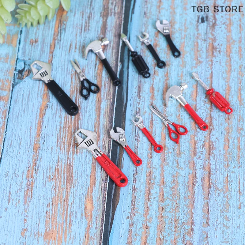 6 Pcs/Set Dollhouse Mini Repair Kits Accessories Hammer Wrench Furniture Toys