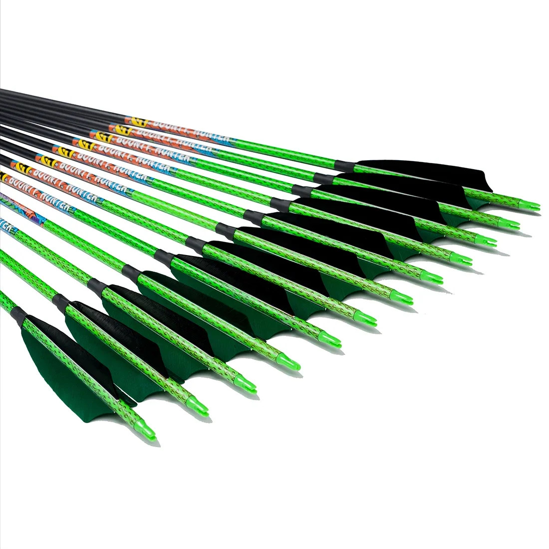 

6pcs Archery Carbon Arrow Spine 300 340 500 ID6.2mm 5inch Turkey Feather Compound Traditional Bow Hunting Shooting