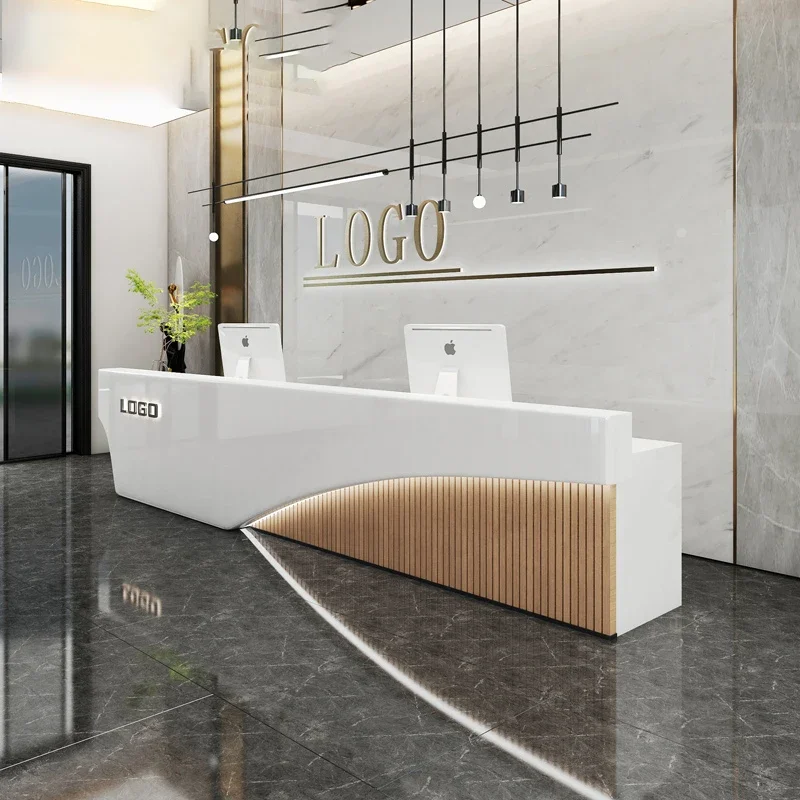 

Counter Reception Table Anker Power Bank Cafe Checkout Supermarket Nas Storage Set Unicycle Lectern Simple Desks Luxury Business