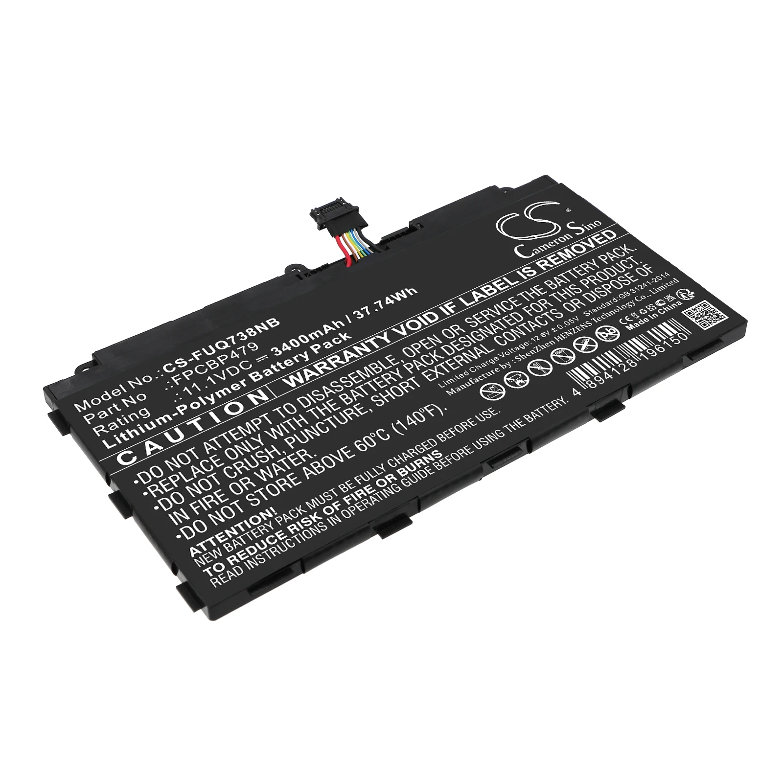 CS Replacement Battery for Fujitsu Stylistic Q665,Stylistic Q739,Stylistic Q738,Stylistic Q616, PN:CP690859 3400mAh / 37.74Wh