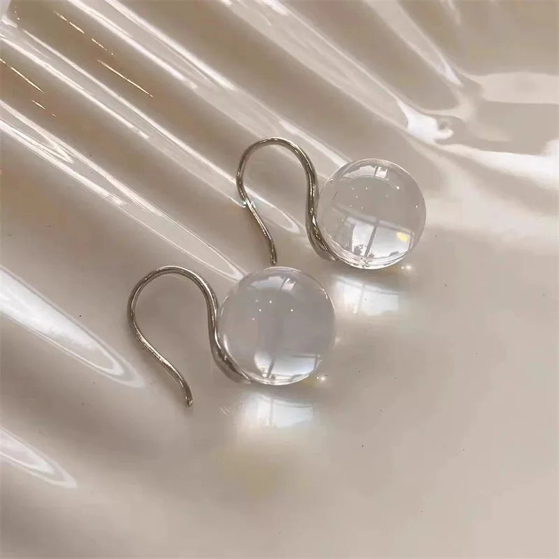 Silver Needle Crystal Round Ball Stud Earrings For Women Grils Party Wedding Female Pendientes e1522