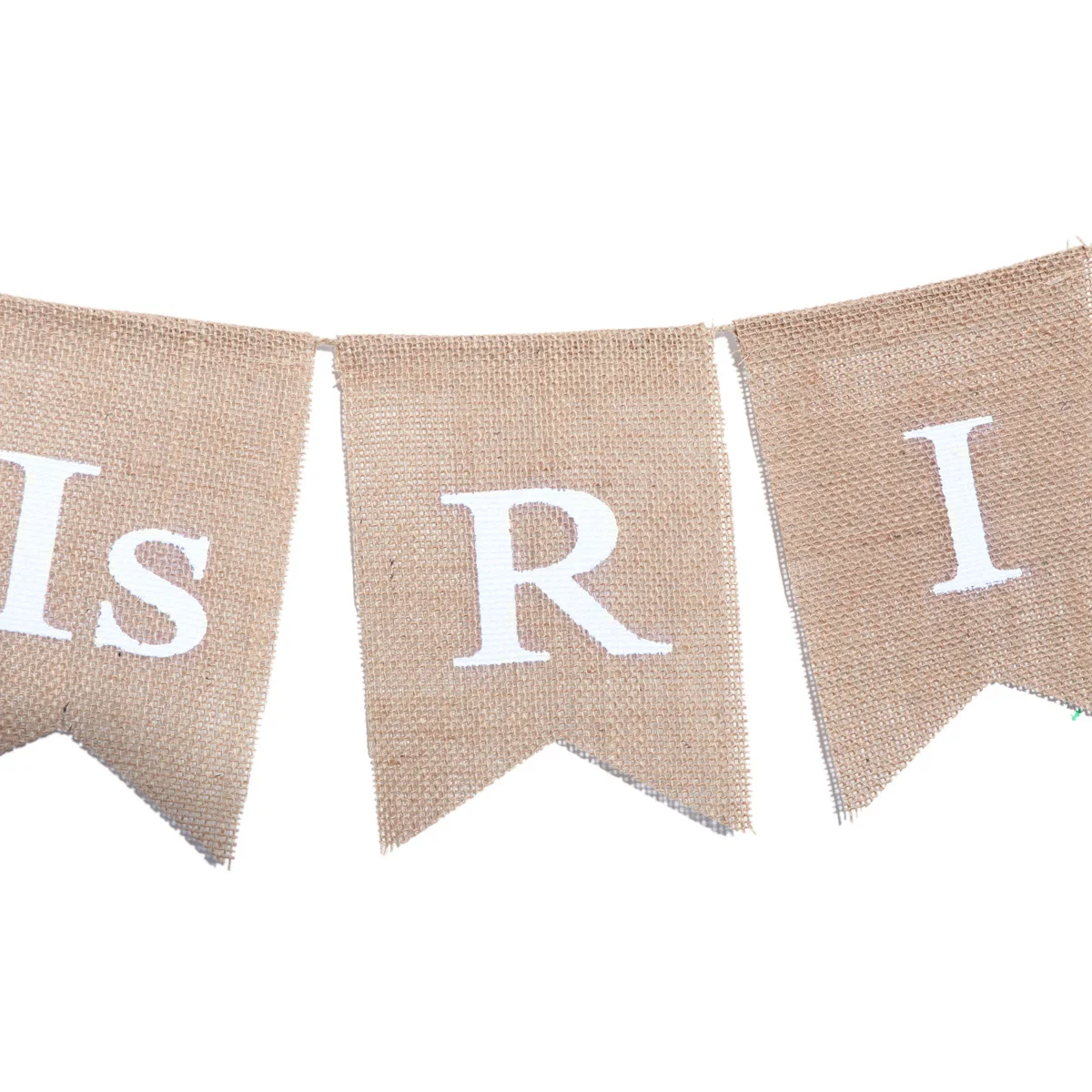 

2.8 Meters He Is Cross Easter Banners White Printed Letters Jute Bunting Streamer Party Decor Indoor Outdoor Celebrations