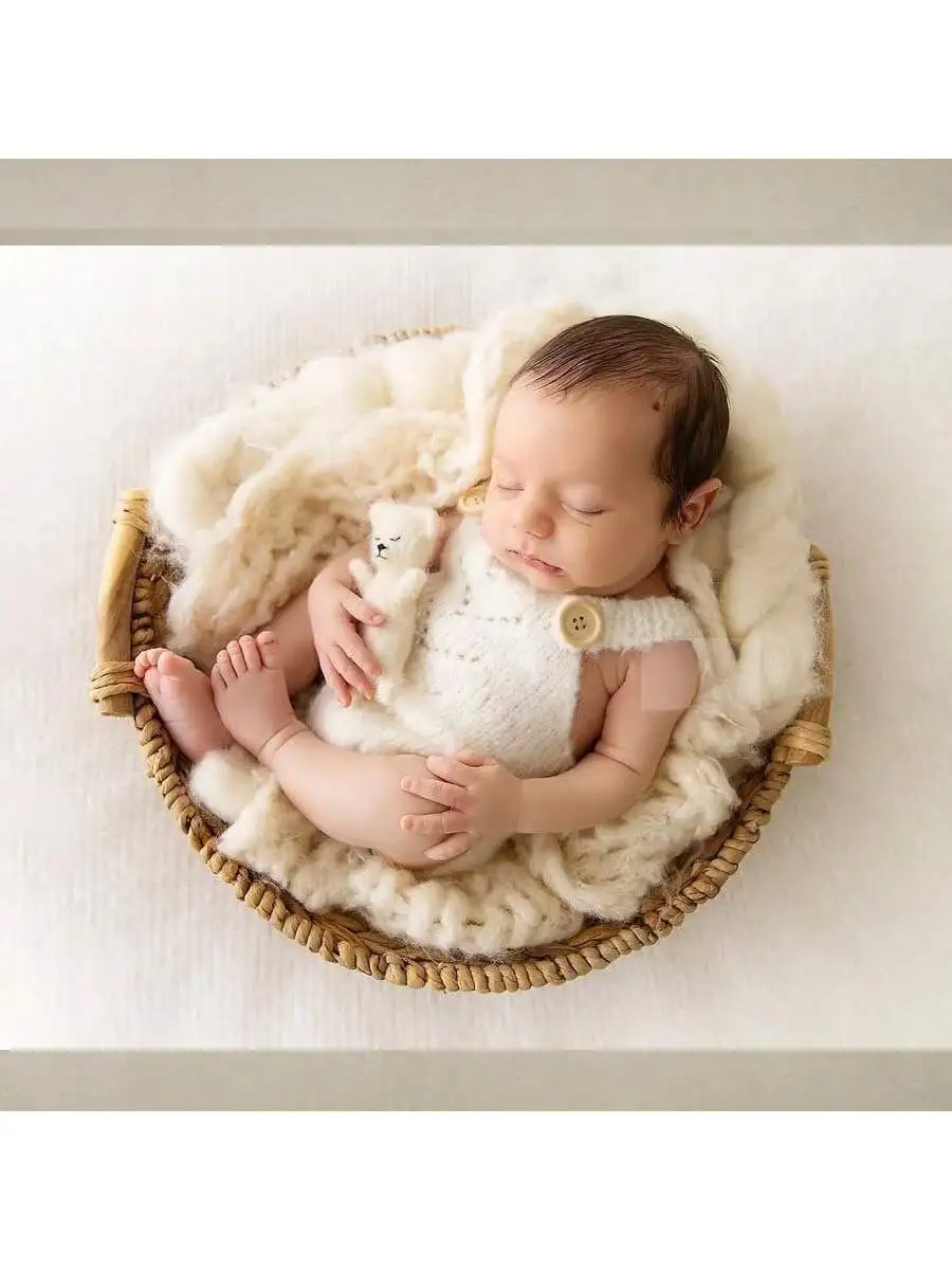 Accesorios de fotografía recién nacido, traje de mono para bebé, niño y niña, pelele de punto suave, Adorable, adecuado para sesiones de fotos en estudio o en casa