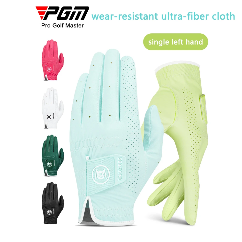 

Мужские перчатки для гольфа PGM с улучшенной ручкой, удобные одинарные перчатки для левой руки, дождливые нескользящие дышащие перчатки из наноткани