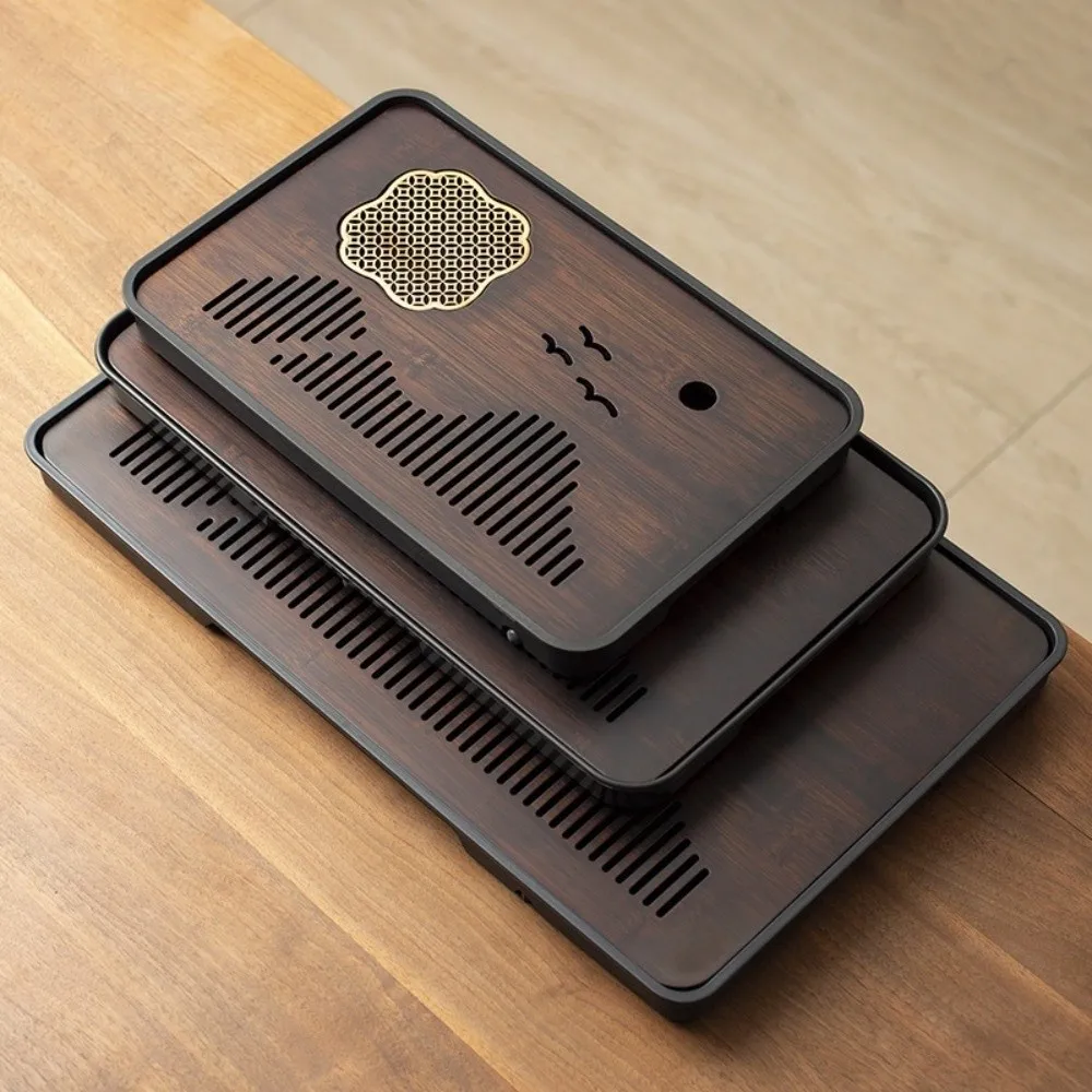 

New Bamboo Tea Tray with Water Storage Portable Dry Brewing Platform Tea Ceremony Platform Zen Meditation