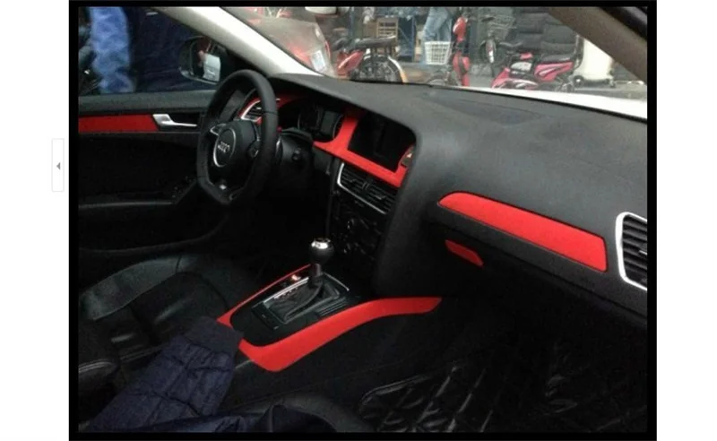 Premium Quality Velvet Suede Fabric Vinyl Car Wrap Sticker Black Red Self Adhesive Velvet cloth Film For Car Styling