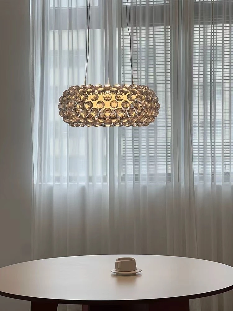 

Luxury Acrylic Pendant Light, Round Clear Modern Chandelier with LED for Large Dining Room, Living Room