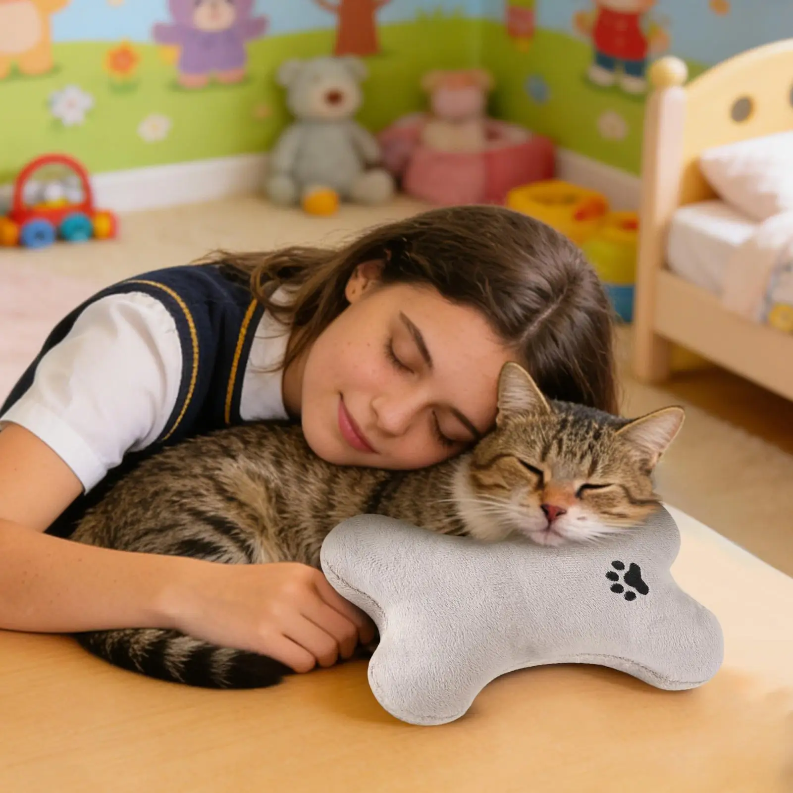 Washable Chew-Resistant Stuffed Toys Cat Pillow Soft For Medium Dog For Cuddling Sleeping Play Indoor Outdoor Puppy Kitten view 3