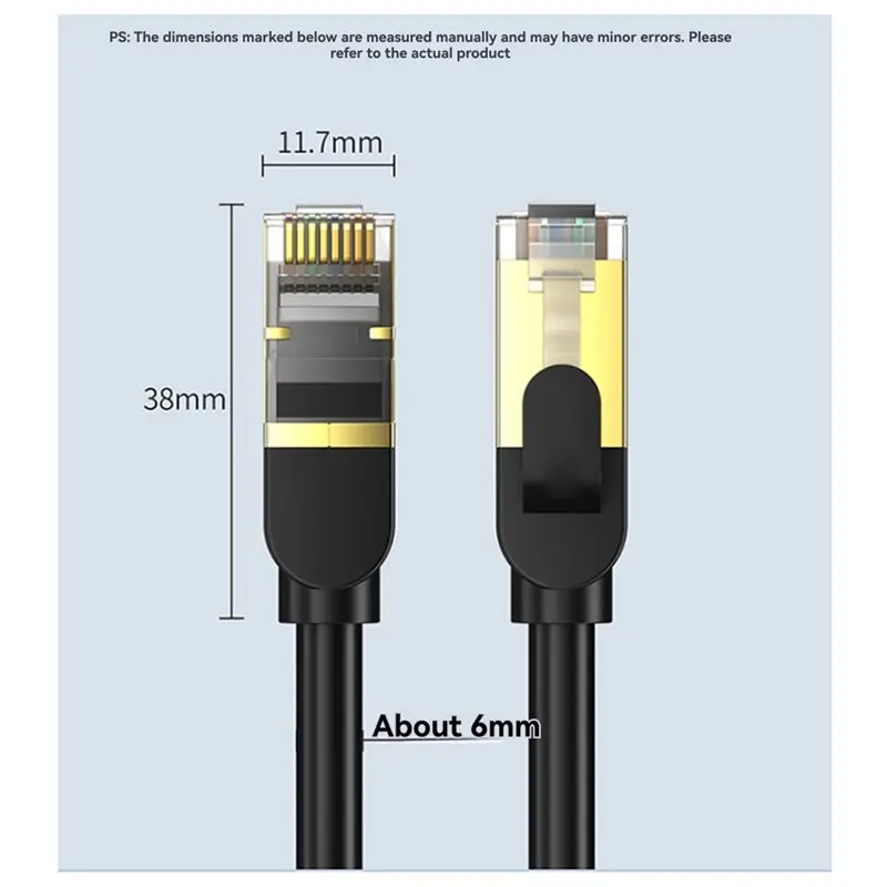 A98T 2X Cat8 40Gbps Ethernet Cable 1.5M 2000Mhz High Speed Internet Double Shield Networking For PS5 PC Router